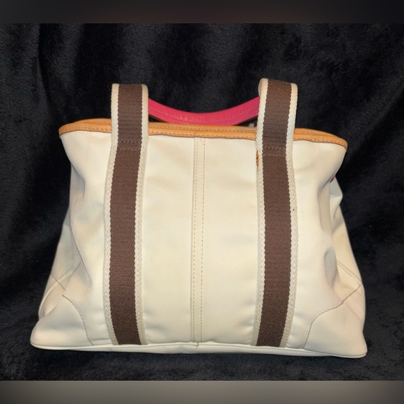 Coach L2K-5078 Canvas Top Handle Bag White & Pink - Picture 3 of 12